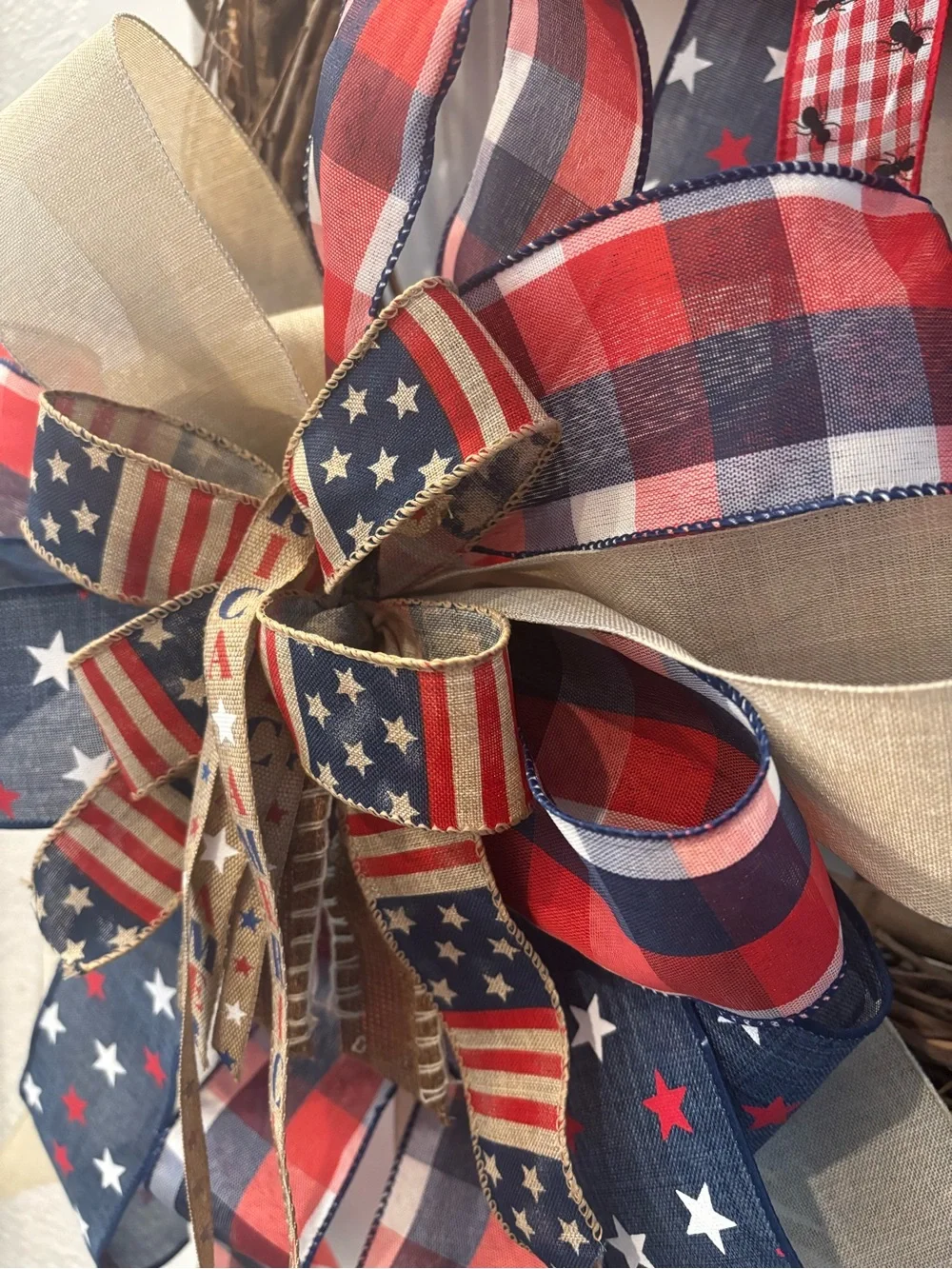 XLHurricane Patriotic Multi-seasonal Bow Country Farmhouse Americana Final Sale